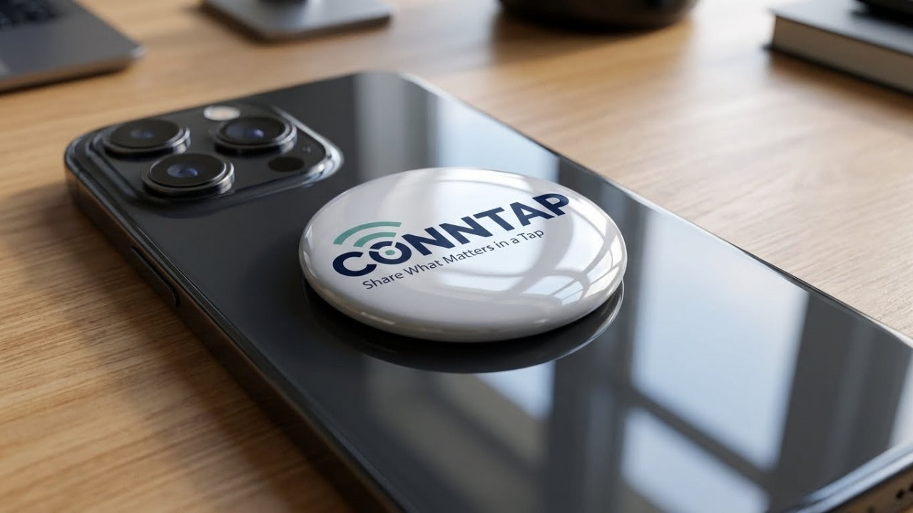 Conntap Button Sticker — Tiny Device, Big Networking Power